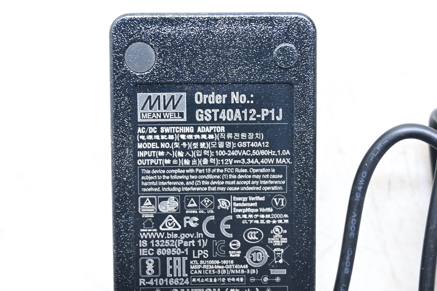 Mean Well GST40A12-P1J, 02280093 40W Power Supply NOS