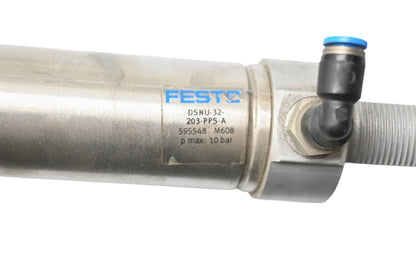 Festo DSNU-32-203-PPS-A Round Cylinder Piston Rod and Mounting Bracket