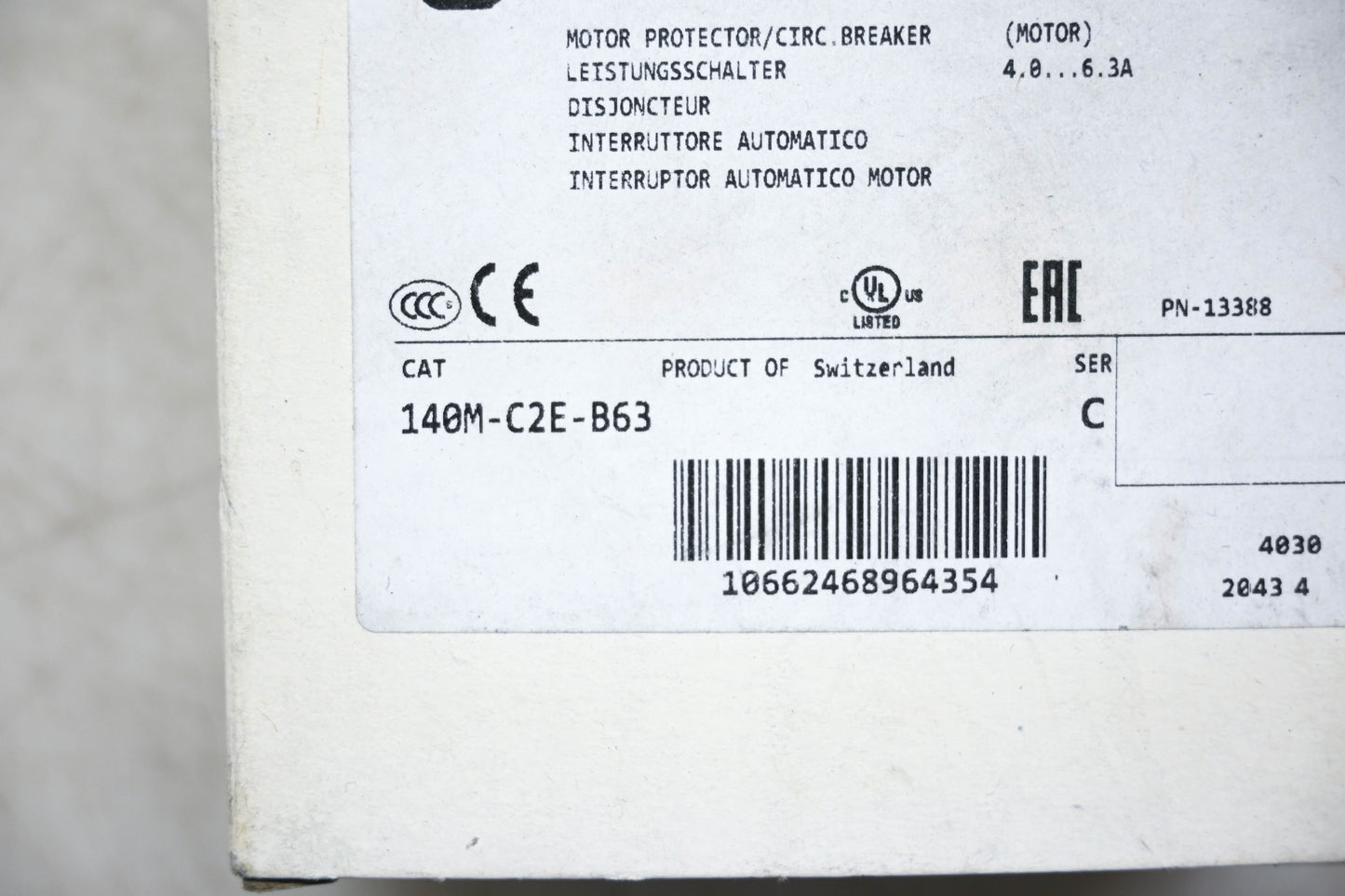 Allen-Bradley 140M-C2E-B63 Motor Protection Circuit Breaker NOS