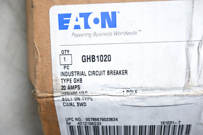 Eaton GHB1020 Industrial Circuit Breaker NOS