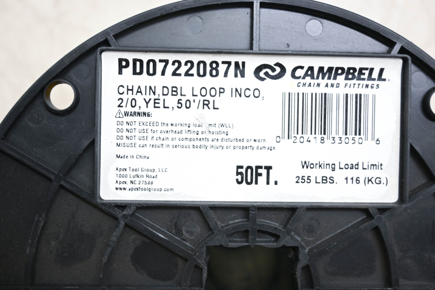 Campbell PD0722087N Double Loop Carbon Steel Chain