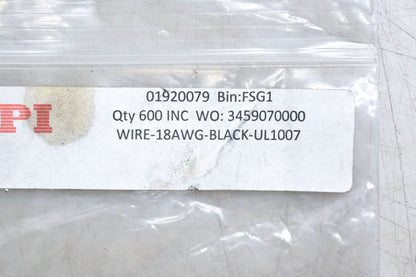 Aftermarket 01920079 18AWG UL1007 Black Wire
