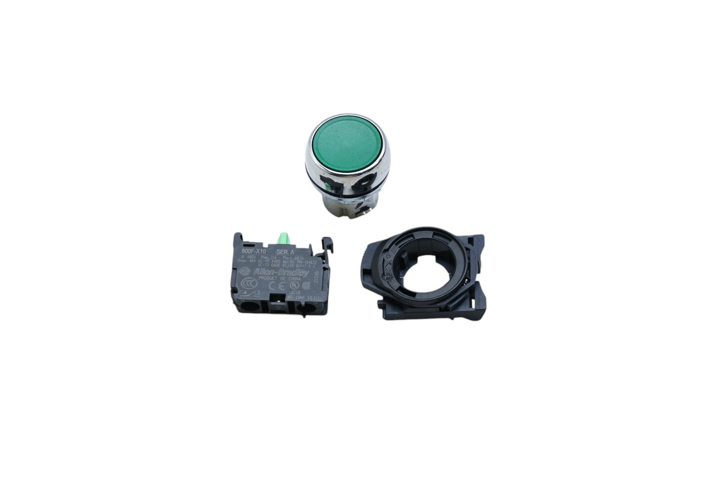 Allen-Bradley 800FM-F3PX10 Flush Green Push Button NOS