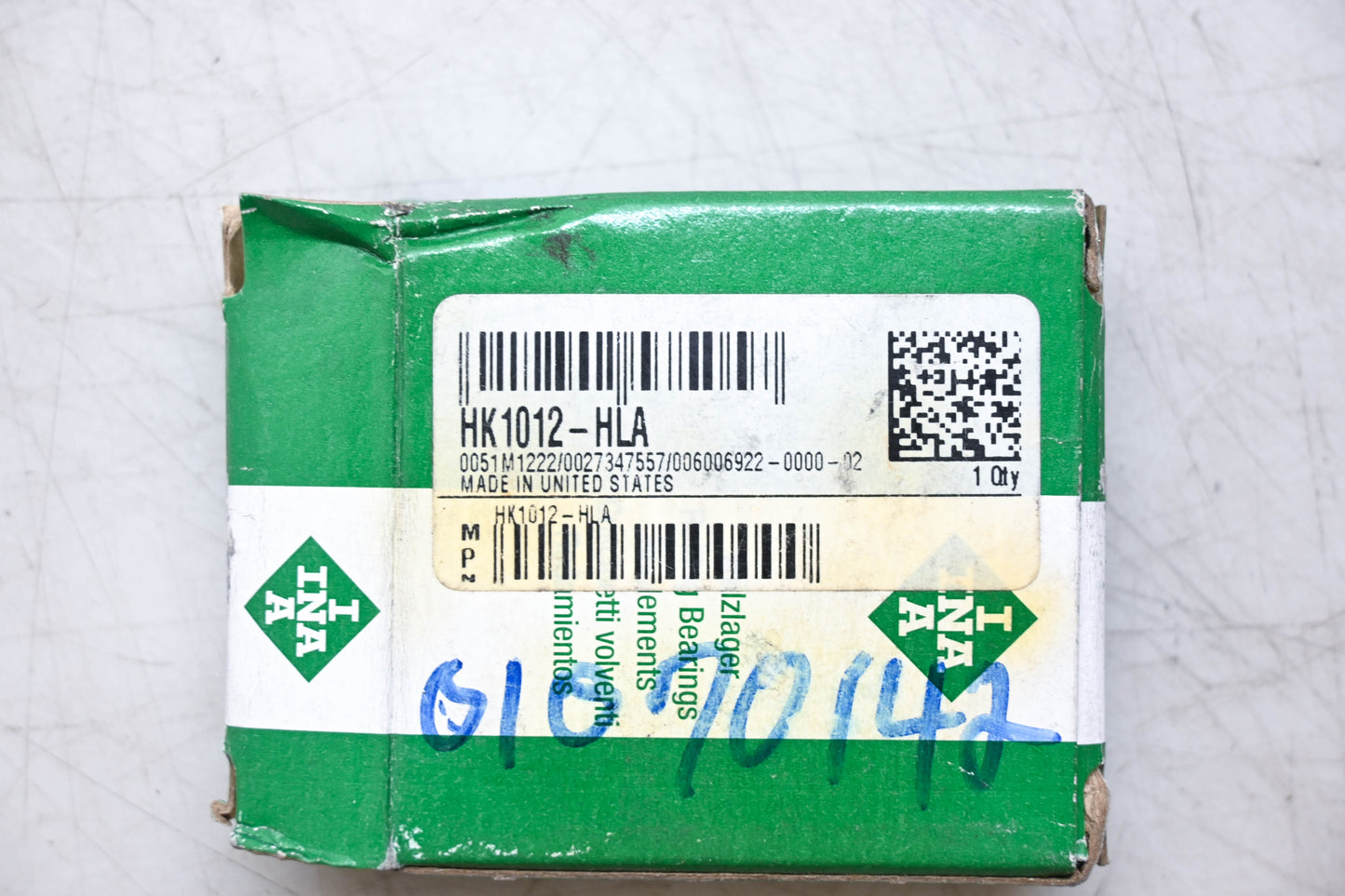 INA HK1012-HLA Metric Caged Drown Cup Needle Roller Bearing NOS