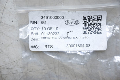 Aftermarket 01130232 Retaining Rings 7mm Qty 10 NOS