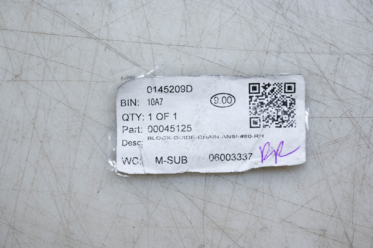 Aftermarket 00045125 Right Hand Chain Block Guide NOS
