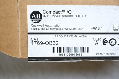 Allen-Bradley 1769-OB32 CompactLogix 32 Pt 24VDC D/O Module NOS