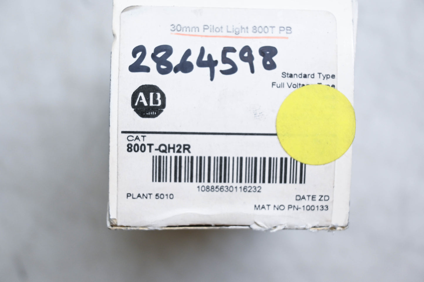 Allen-Bradley 800T-QH2R 30mm Pilot Light NOS