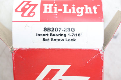 Hi-Light SB207-23G Insert Bearing 1-7/16" NOS
