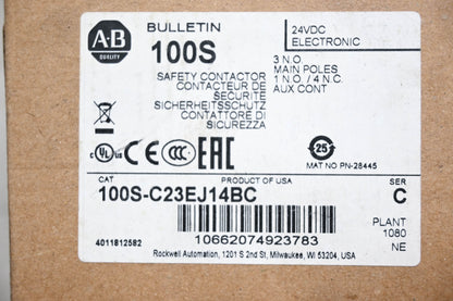 Allen-Bradley 100S-C23EJ14BC Series C Safety Contactor NOS