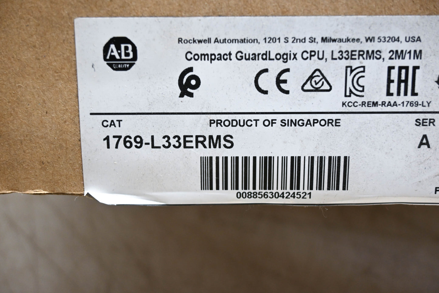 Allen-Bradley 1769-L33ERMS Compact GuardLogix CPU Series A NOS