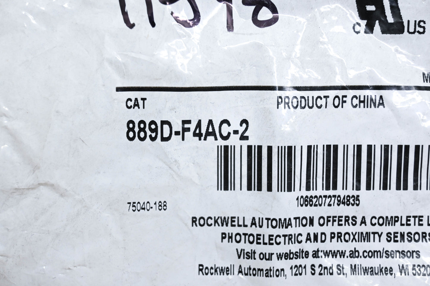 Allen-Bradley 889D-F4AC-2 2m DC Micro Straight Cordset NOS