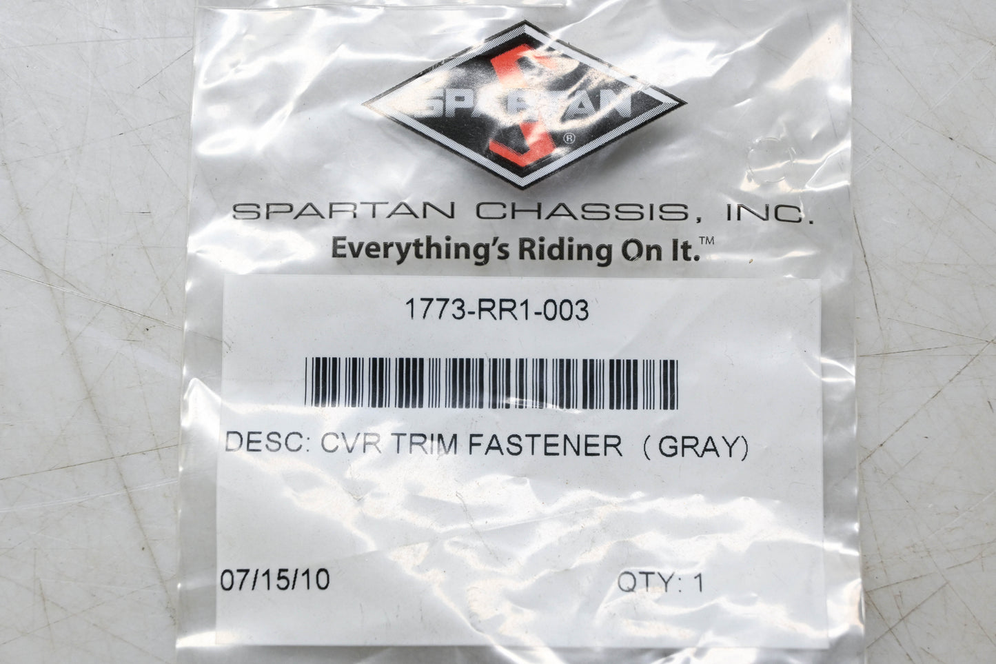 Spartan Chassis 1773-RR1-003 Faster Cover Trim Gray NOS