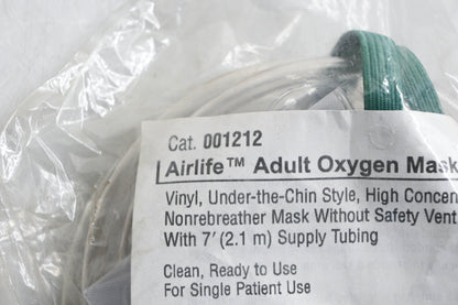 Cardinal Health 001212, 0100380470041155 Airlife Adult Oxygen Mask NOS