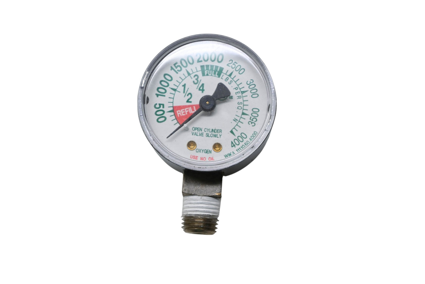 Wika 111.10.50.4000 0-4000 PSI Oxygen Pressure Gauge