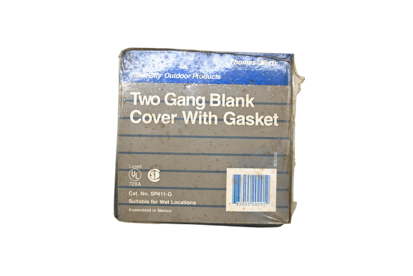 Thomas & Betts 4A246 Weather Proof Two Gang Blank Cover NOS