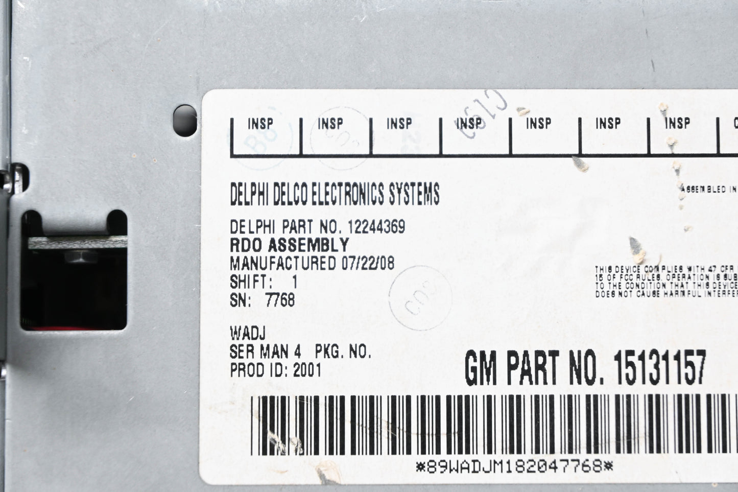 Delphi Delco 12244369, 15131157 Radio Head Unit