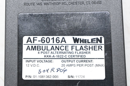 Whelen AF-6016A, 01-1081362-00B Ambulance Flasher