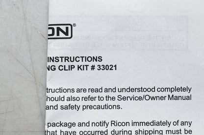 Ricon 33021 Pendant Mounting Clip Kit NOS