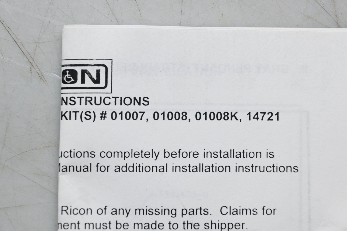 Ricon 01007, 01008, 14721 Pendant Strain Relief Bracket NOS