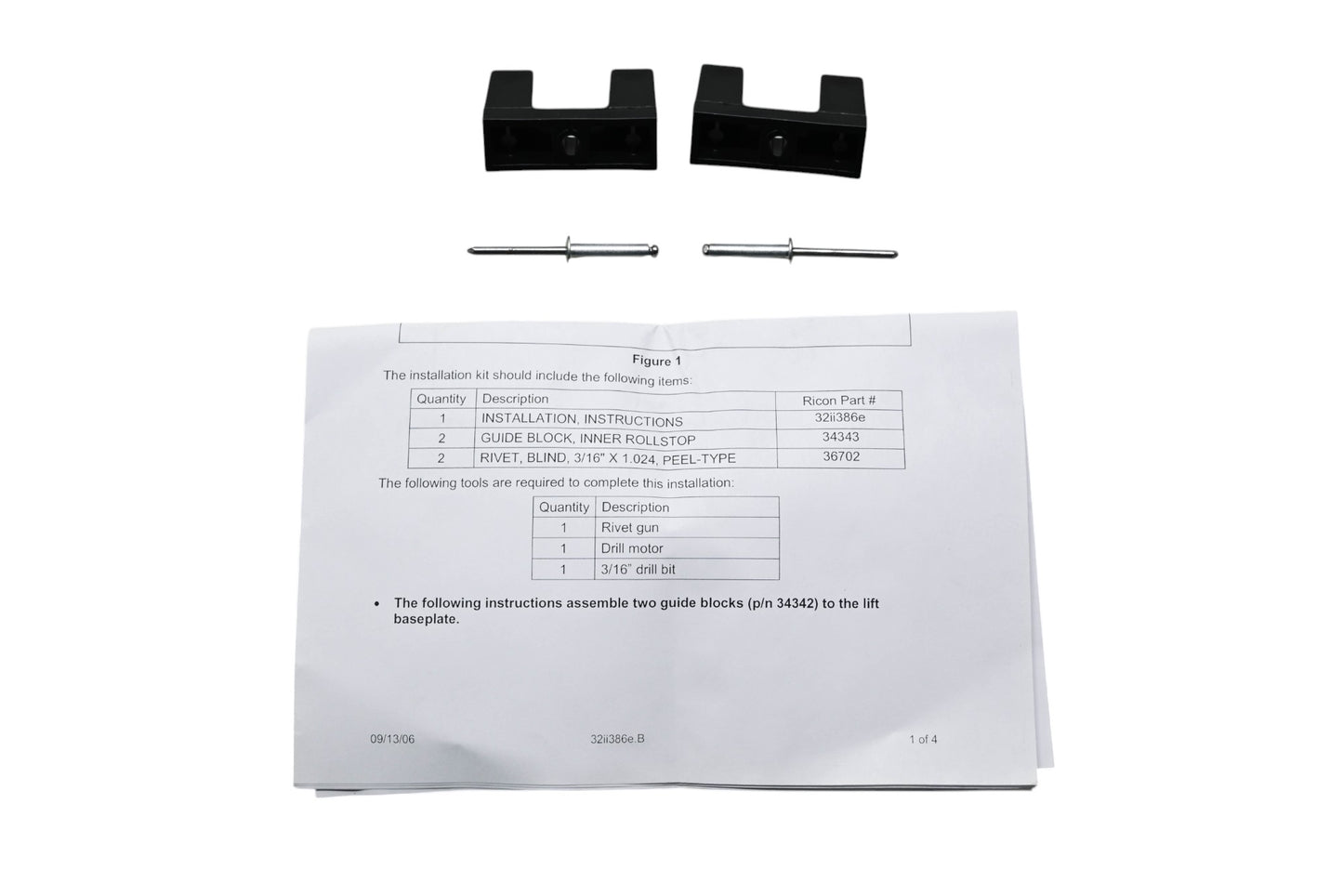 Ricon 35708 Inboard Rollstop Guide Blocks Kit NOS