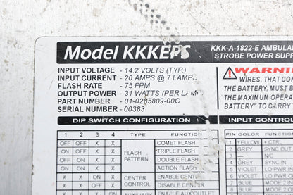 Whelen 01-0285809-00C, KKK-A-1822-E Ambulance Strobe Power Supply
