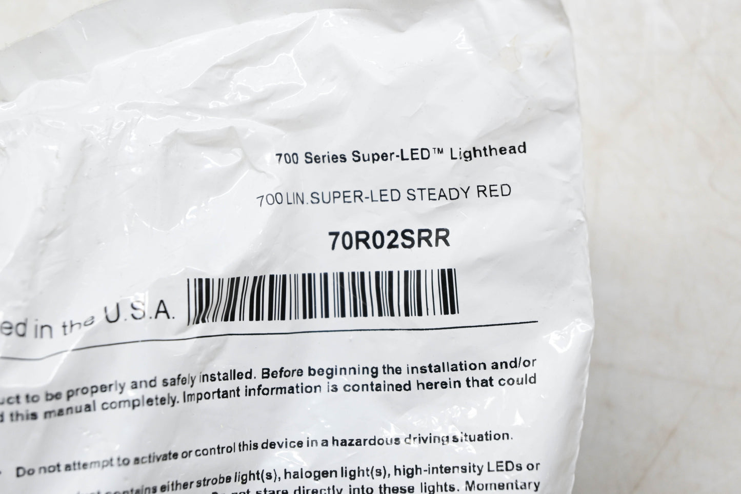 Whelen 70R02SRR 700 Series Linear Super LED Steady Red NOS