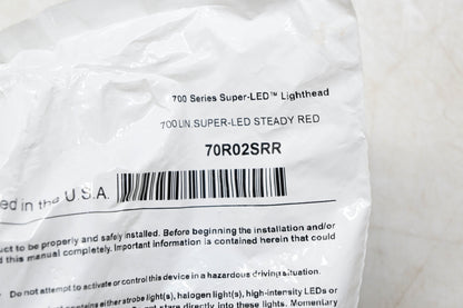 Whelen 70R02SRR 700 Series Linear Super LED Steady Red NOS
