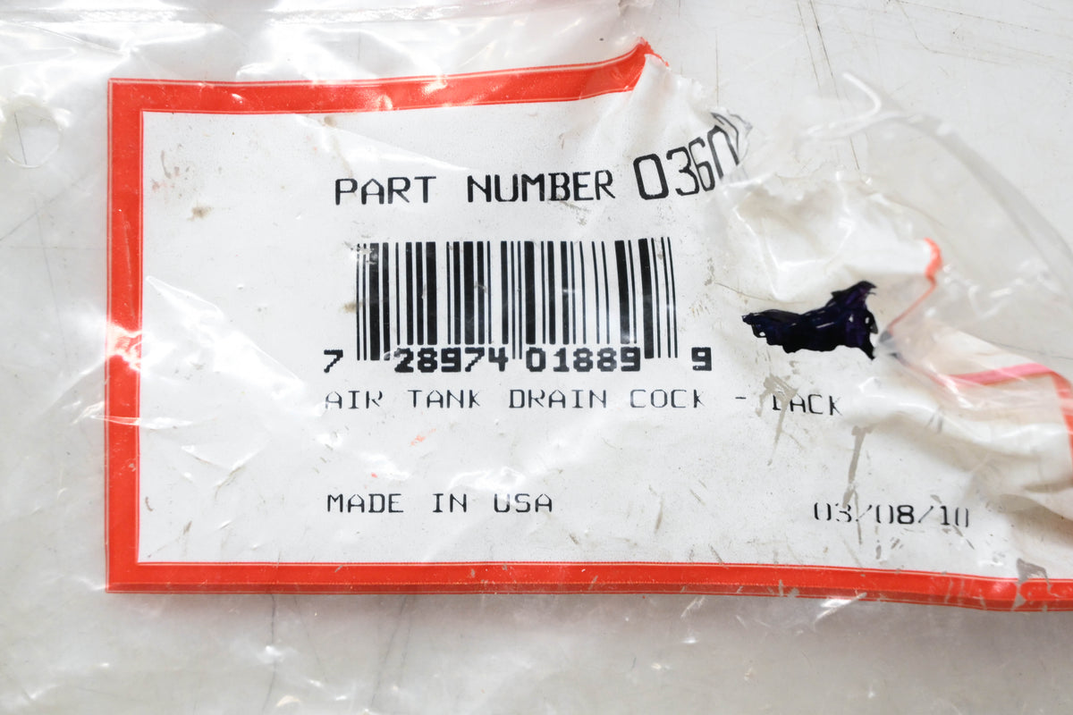 Velvac 036019, 728974018899 1/4" MPT Air Tank Drain Cock NOS