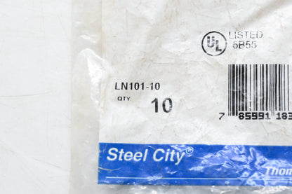 Steel City LN101-10 1/2" Galvanized Steel Lock Nuts Qty 10 NOS