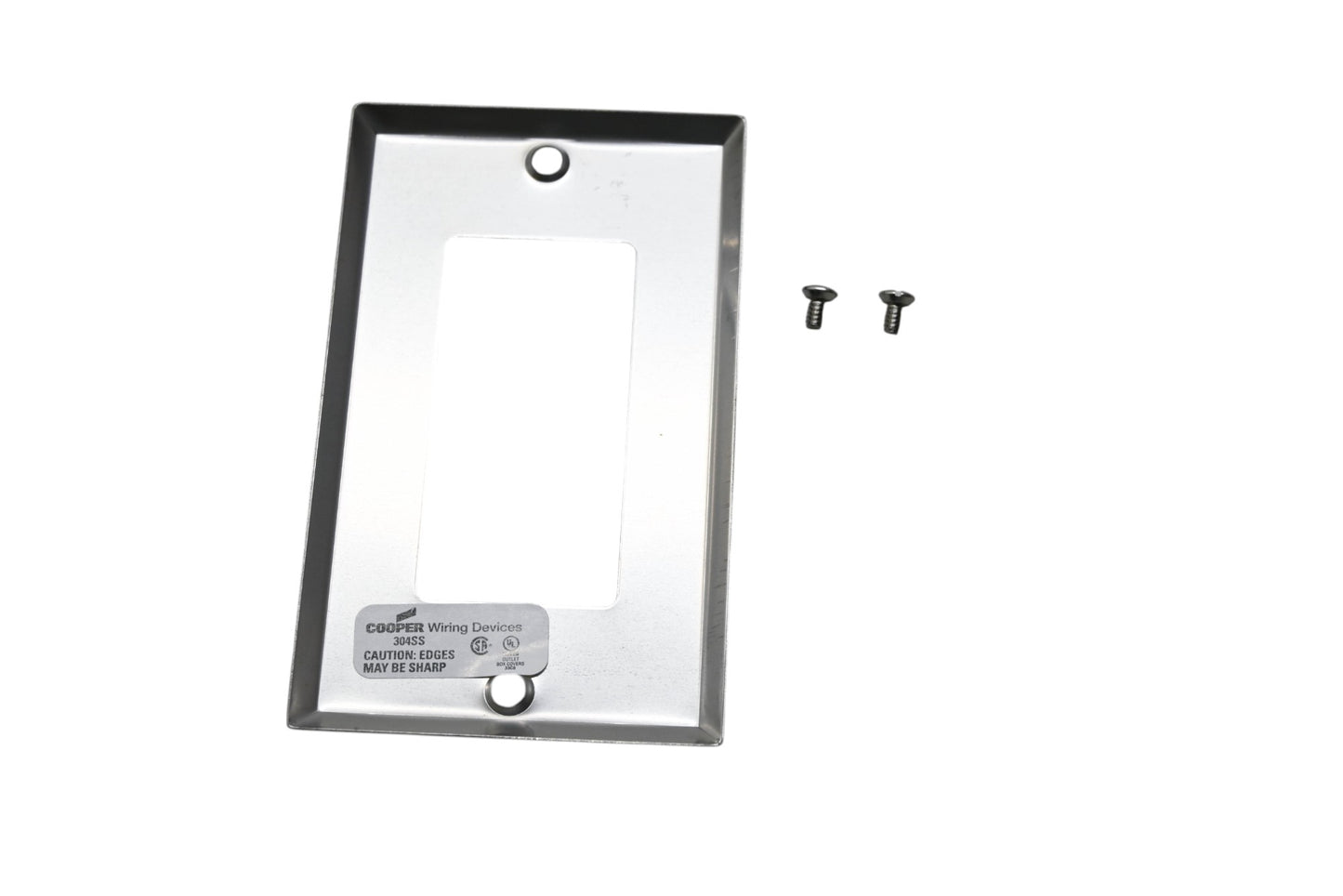 Cooper 032664437304, 93401 Stainless Steel 1 Gang Decorator Wall Plate NOS