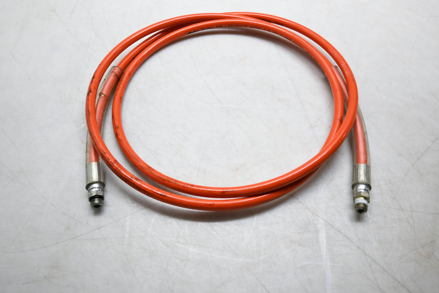 Parker 528N-4 10' Orange Parflex 1/4" MPT Non-Conductive Hydraulic Hose