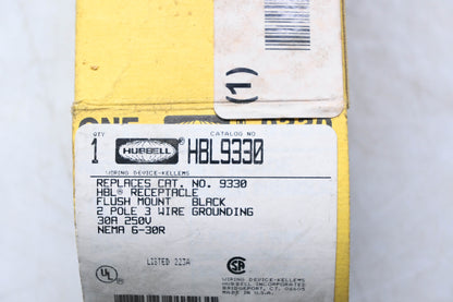 Hubbell HBL9330, 783585015231 30A 250V Single Receptacle 6-30R NOS