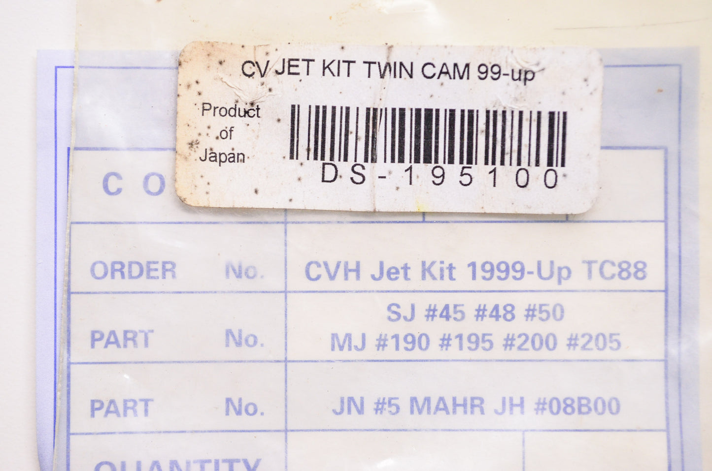 New Keihin CV Jet Kit Harley Davidson Twin Cam NOS