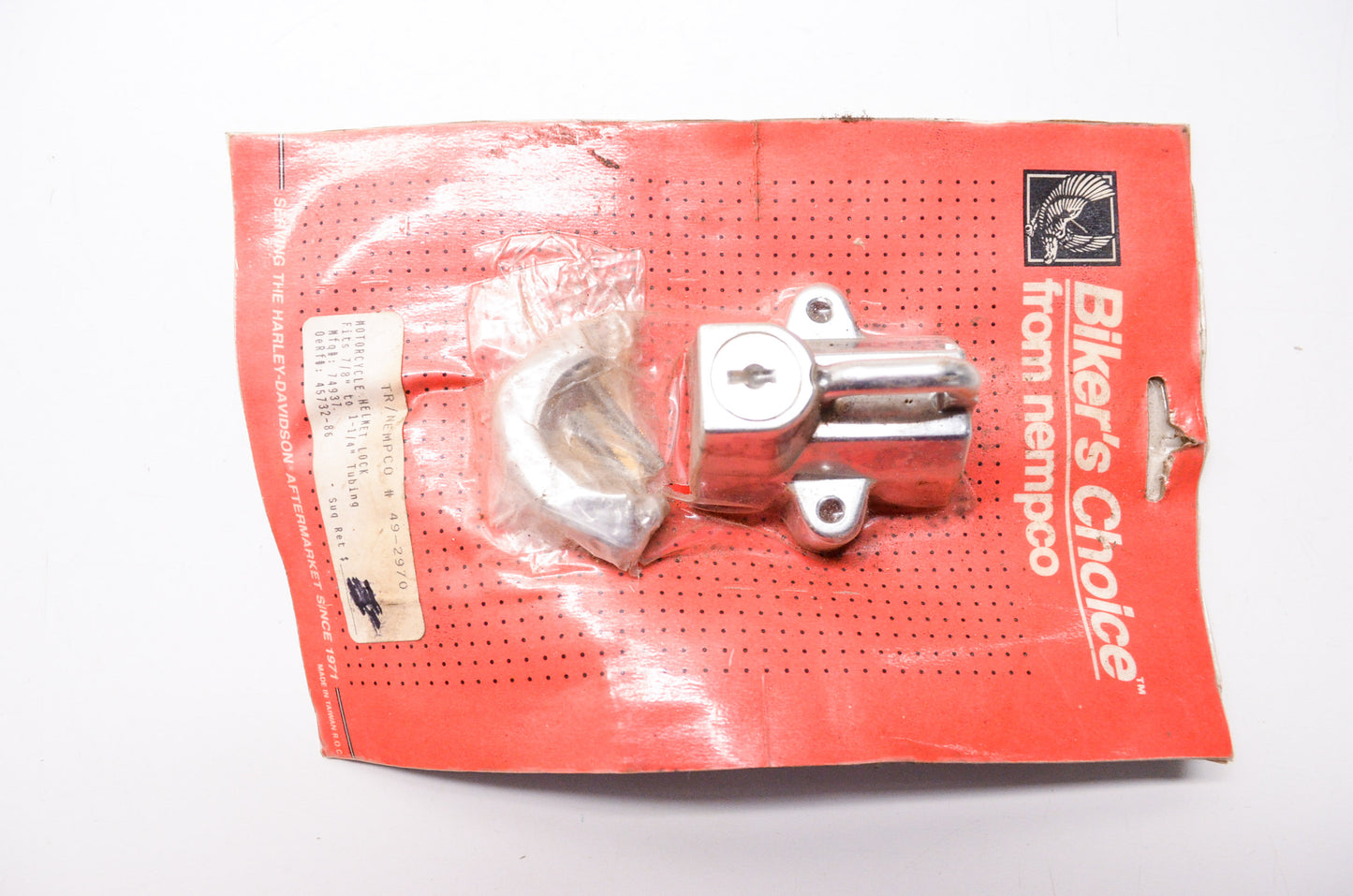 New Biker's Choice Motorcycle Helmet Lock Kit for 7/8 1-1/4 Tubing NOS