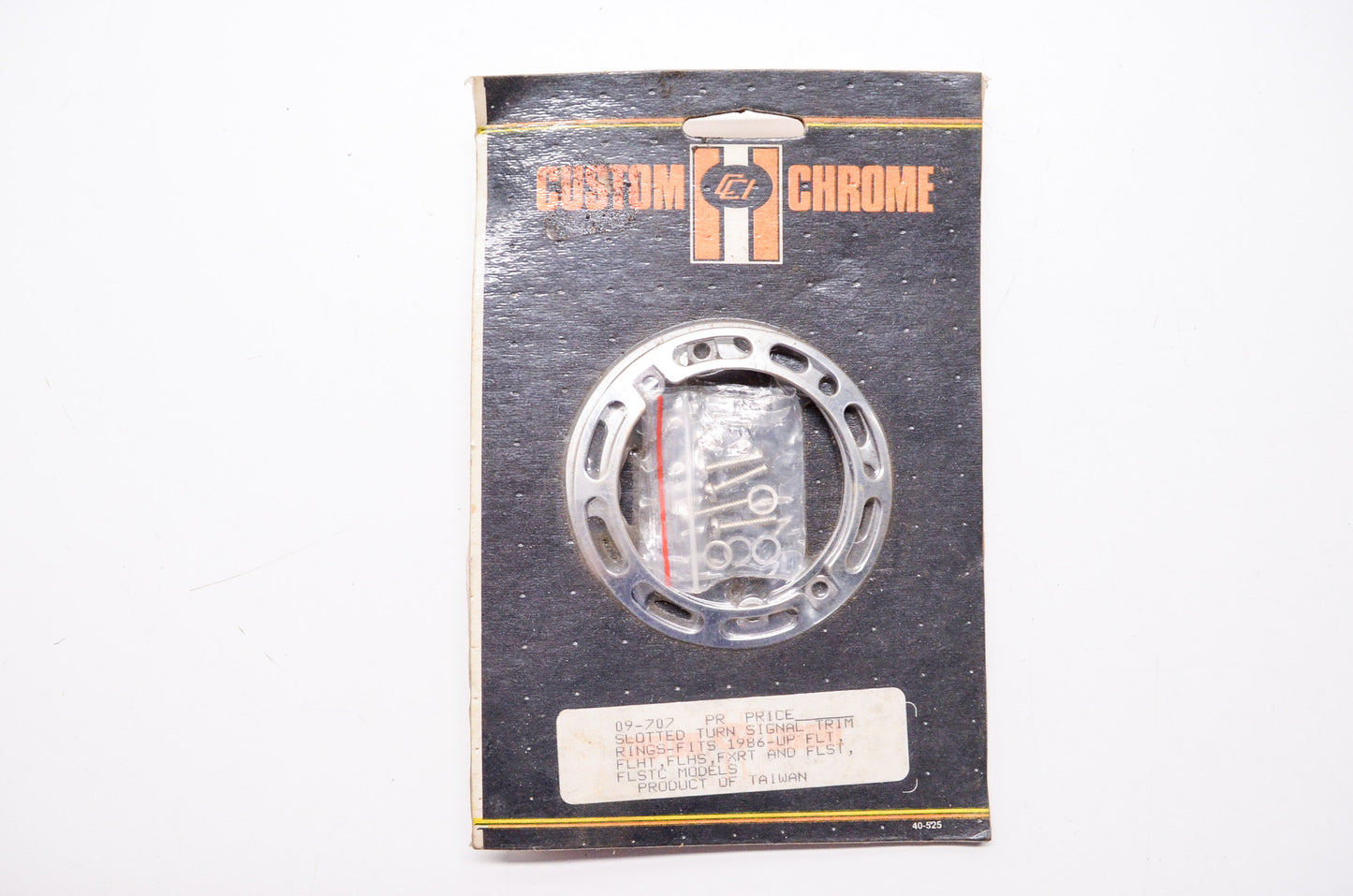 New Custom Chrome Slotted Turn Signal Trim Ring Kit Harley Davidson FLT FLHT NOS