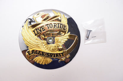 New Custom Chrome Gold Live to Ride Eagle Insert Air Cleaner Harley Davidson NOS