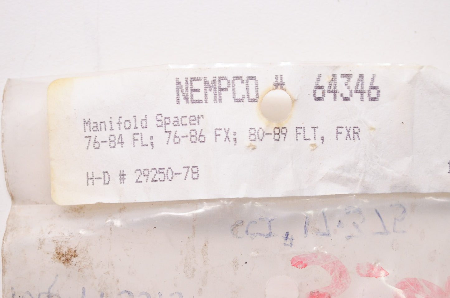 New Nempco Manifold Spacer Harley Davidson FL FX FLT FXR NOS