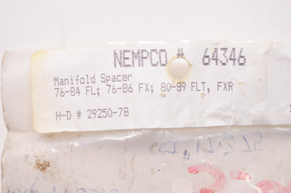 New Nempco Manifold Spacer Harley Davidson FL FX FLT FXR NOS