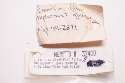 New Nempco Clear View Replacement Glass Fuel Filter Housing NOS