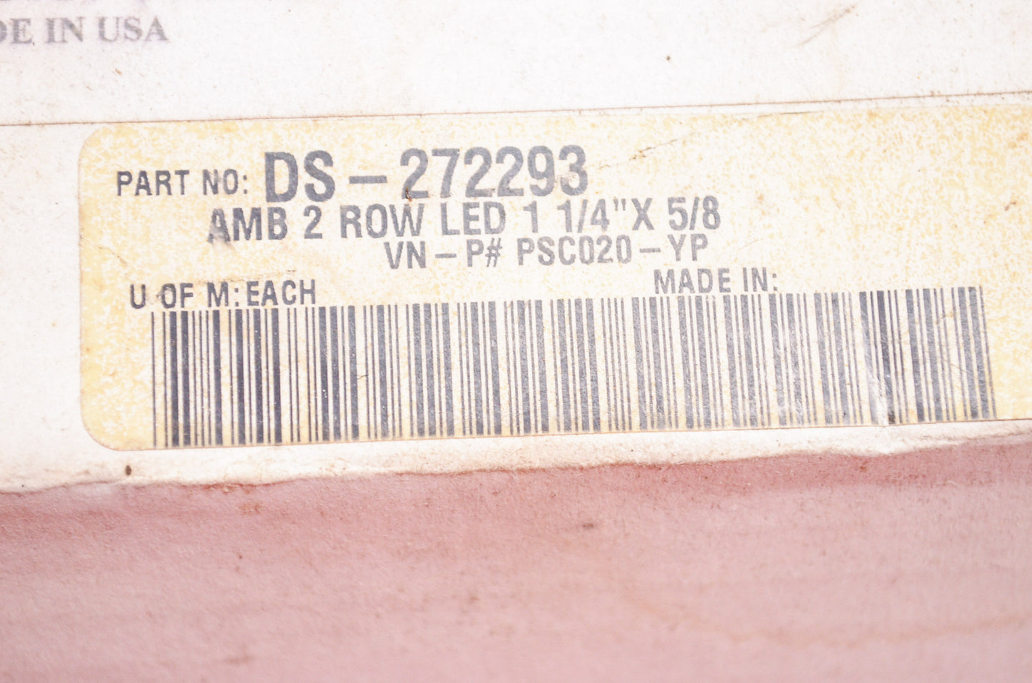 Amber 2 Row LED Light Assembly 1-1/4' x 5/8' NOS