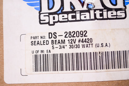 New Drag Specialties Motorcycle Sealed Beam 12V #4420 Bulb Light 30/30W NOS