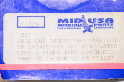New Mid USA Coil End Covers Harley Davidson Big Twin Sportster Qty 2 NOS