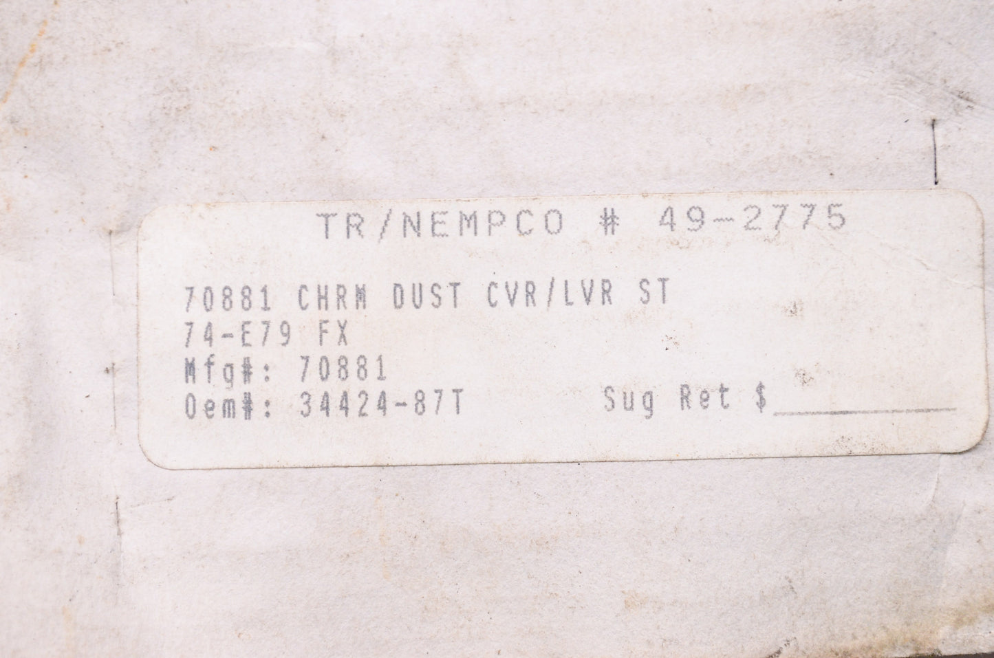 New Nempco Chrome Dust Cover Harley Davidson FX NOS
