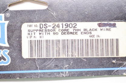 New Drag Specialties Black Wire Suppressor Core 7mm Kit w/ 90 Degree Ends NOS