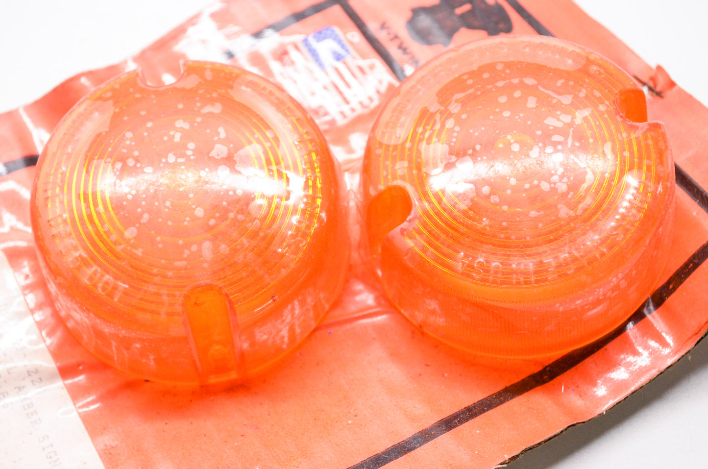 New V-Twin Amber Signal Lens Harley Davidson FX XL Qty 2 NOS