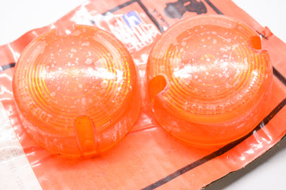 New V-Twin Amber Signal Lens Harley Davidson FX XL Qty 2 NOS