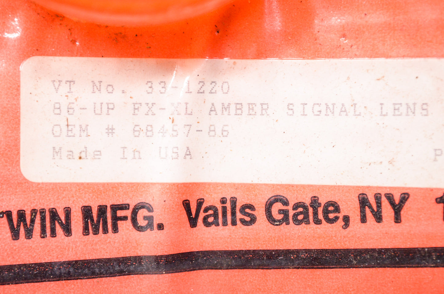 New V-Twin Amber Signal Lens Harley Davidson FX XL Qty 2 NOS