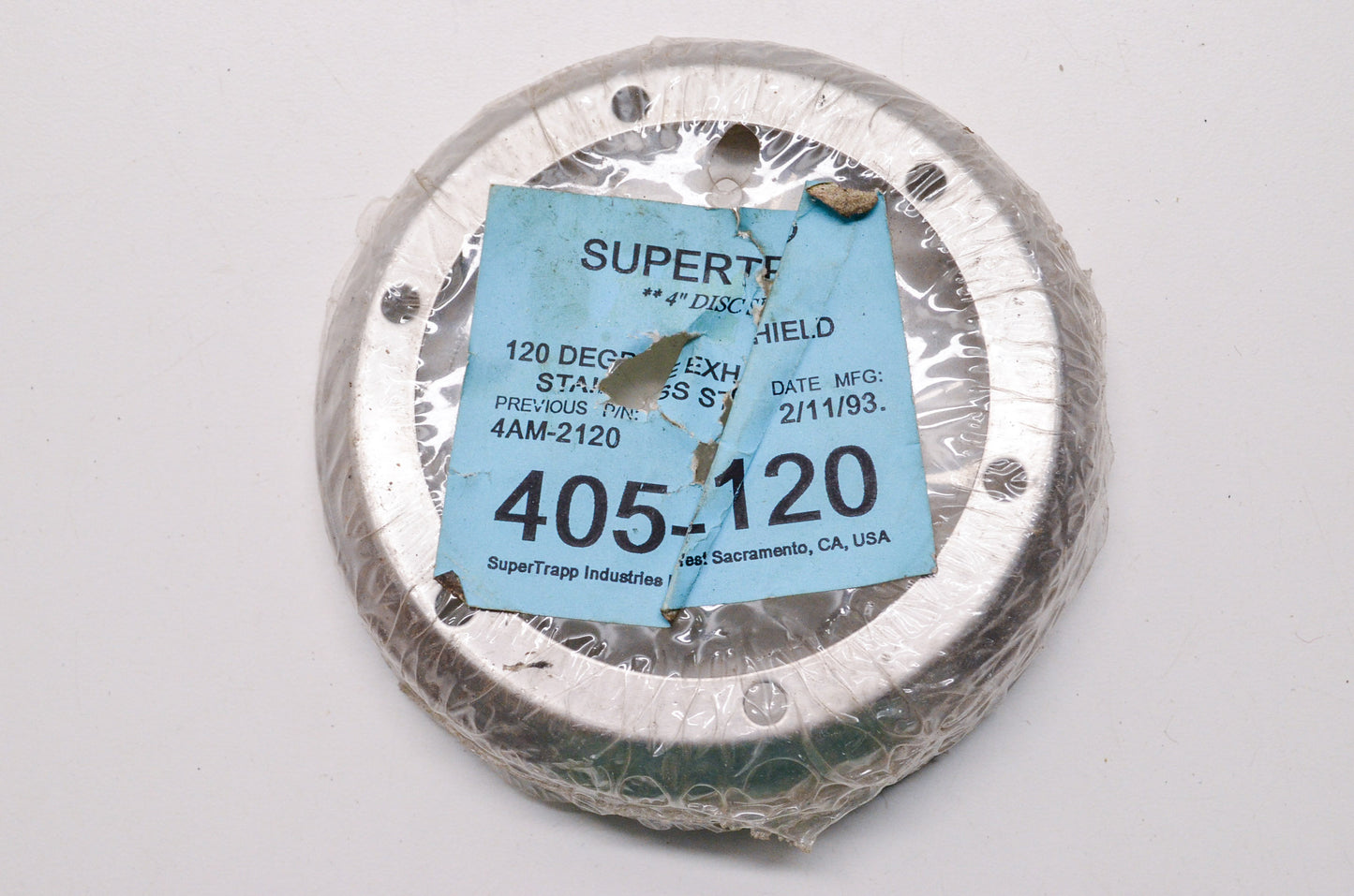 New SuperTrapp 120 Degree Stainless Exhaust Shield NOS
