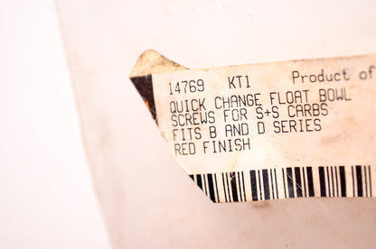 Red Quick Change Float Bowl Screws S&S Carburetors Qty 4 NOS